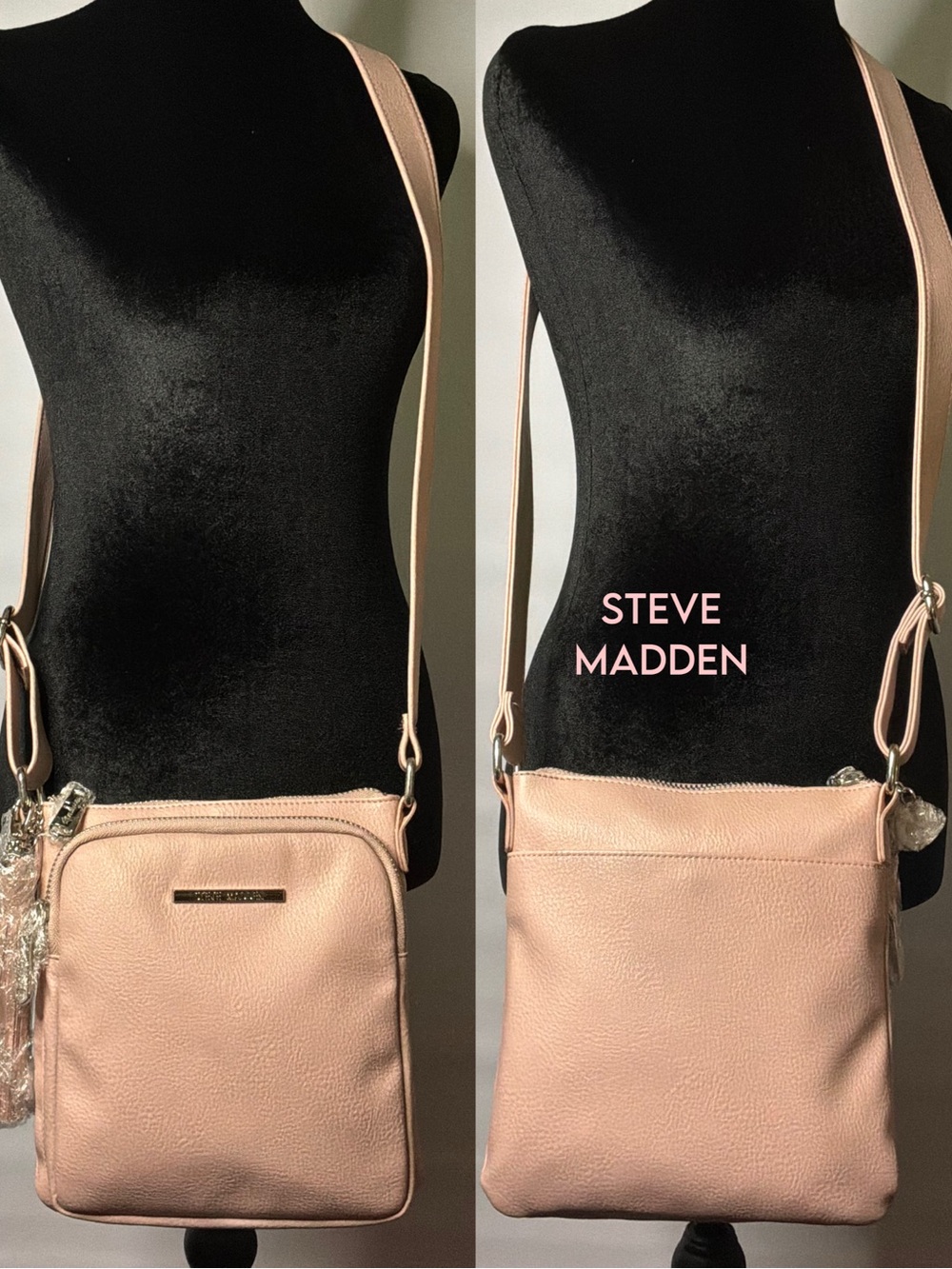 NEW Steve Madden Dusty Blush Pebbled Crossbody Bag NWOT Elegant Everyday Purse